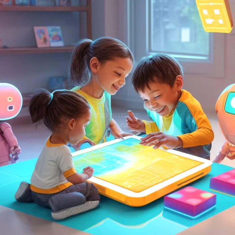 Enfants jouant à un jeu de logique